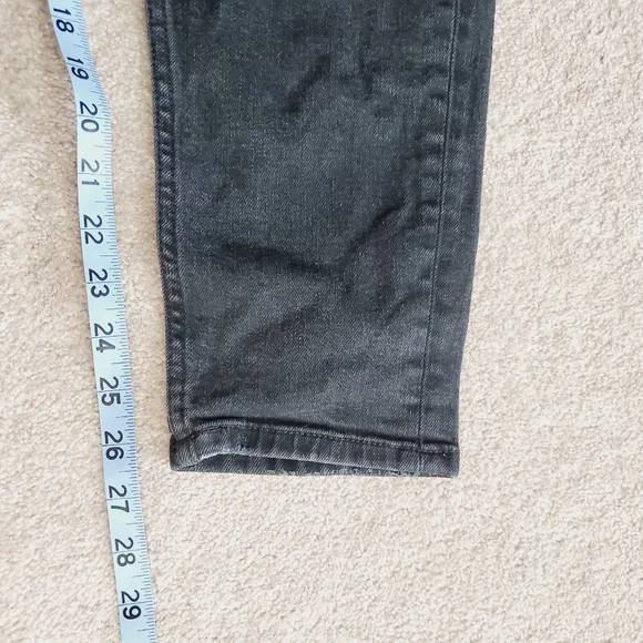 Zara Men's Charcoal Black Distressed Button Fly Skinny Jeans 34 - Picture 7 of 8